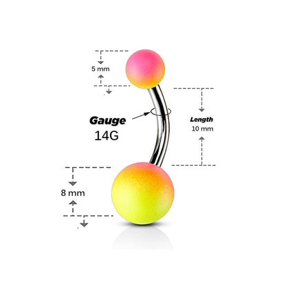 Surgical Steel 14 Gauge Rubber Coated Gradient Belly Ring - 4 Pack - photo 2