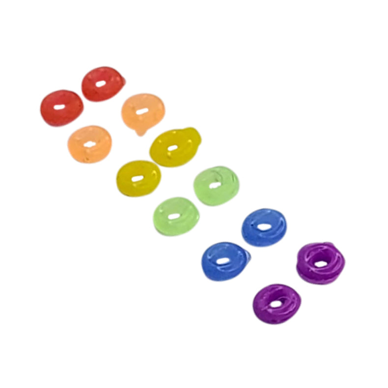 Rubber 18 Gauge Rainbow O Rings - 12 Pack