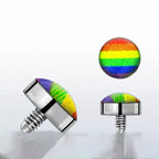 Titanium Dermal Top 14 Gauge Internally Threaded Rainbow Logo - Kruelty - Photo 5