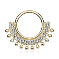 Surgical Steel Bendable Hoop Septum Ring 16 Gauge with Fan CZ Gems - Kruelty - Photo 5