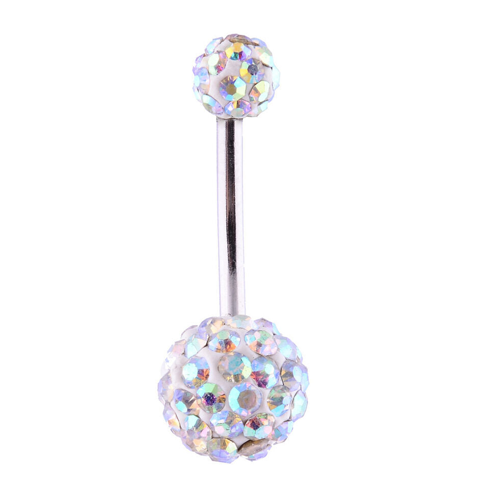 Surgical Steel Belly Button Ring 14 Gauge 7/16" (11 MM) & Ferido Balls