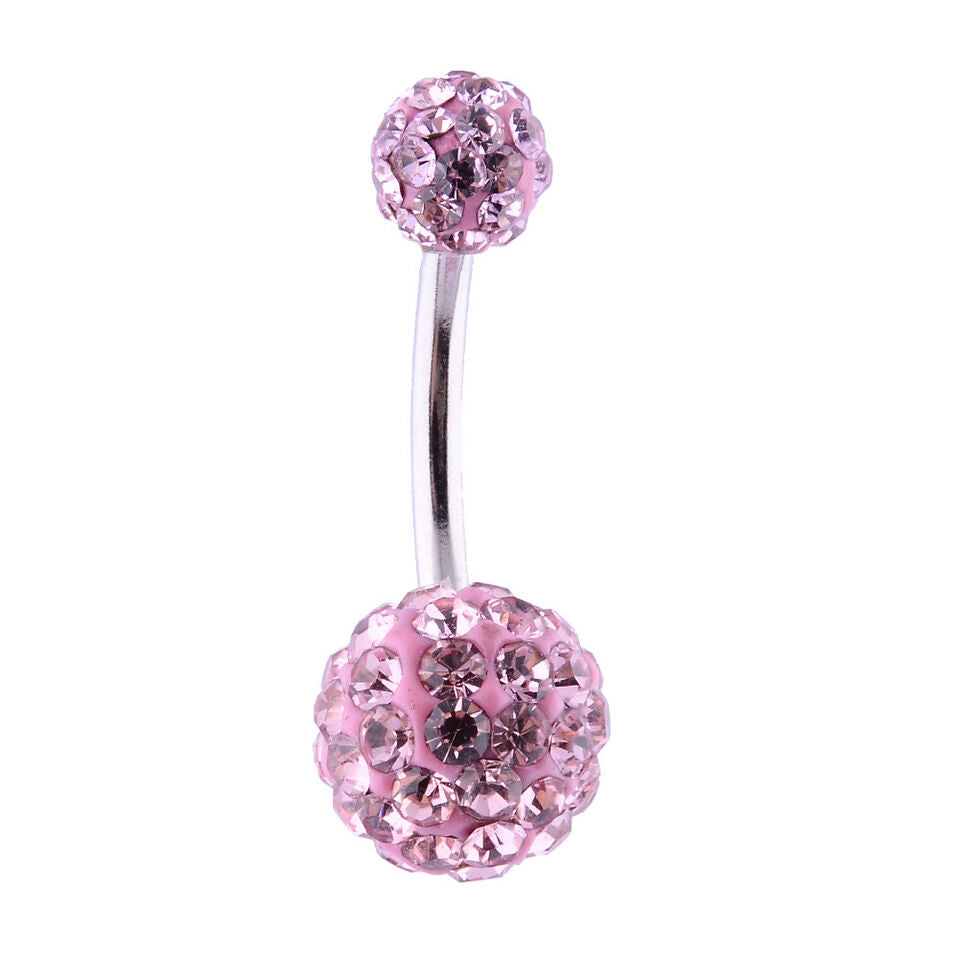 Surgical Steel Belly Button Ring 14 Gauge 7/16" (11 MM) & Ferido Balls