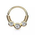 Surgical Steel Bendable Hoop Septum Ring 16 Gauge Coil Wire Gems - Kruelty - Photo 6