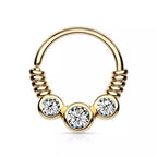 Surgical Steel Bendable Hoop Septum Ring 16 Gauge Coil Wire Gems - Kruelty - Photo 6