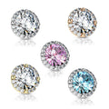 Surgical Steel 14 Gauge CZ Dermal Anchor Top with Round Prong Set