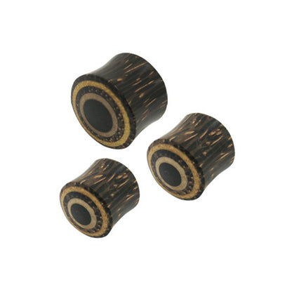 Bayong Wood 5/8 Inch Saddle Fit Convex Ear Plugs - Pair