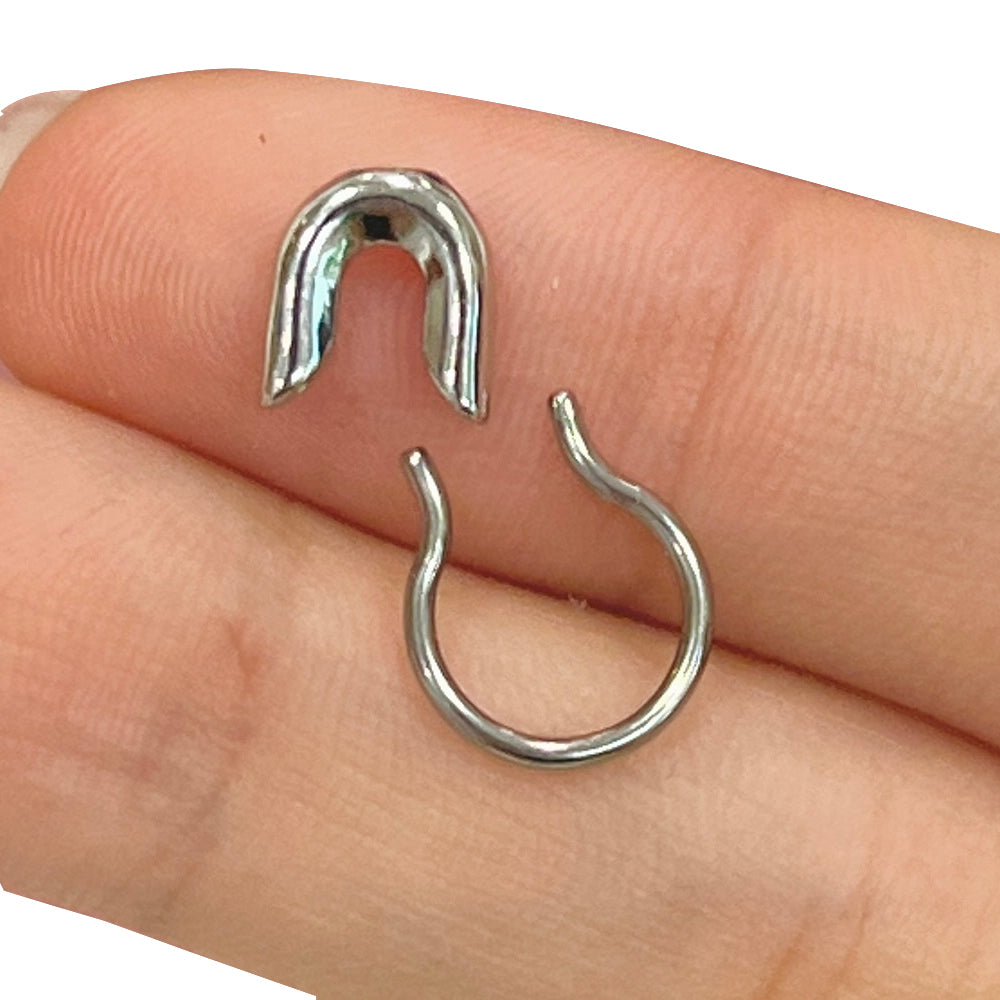 Surgical Steel 16 Gauge Safety Pin Septum Ring - 10mm - photo 2