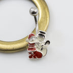 Surgical Steel 14 Gauge Santa Claus & Snowman Belly Button Ring - photo 3
