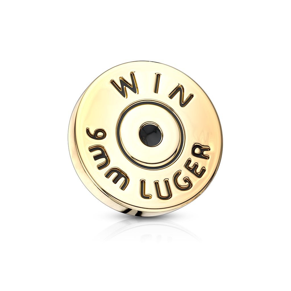 Surgical Steel 14 Gauge Bullet Back Casing Dermal Top - 7mm