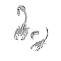 Surgical Steel 14 Gauge Paved CZ Scorpion Belly Button Ring