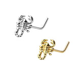 Surgical Steel 20 Gauge Scorpion L Shaped Nose Stud