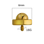 Surgical Steel 16 Gauge Hexagon Screw Nut Dermal Top