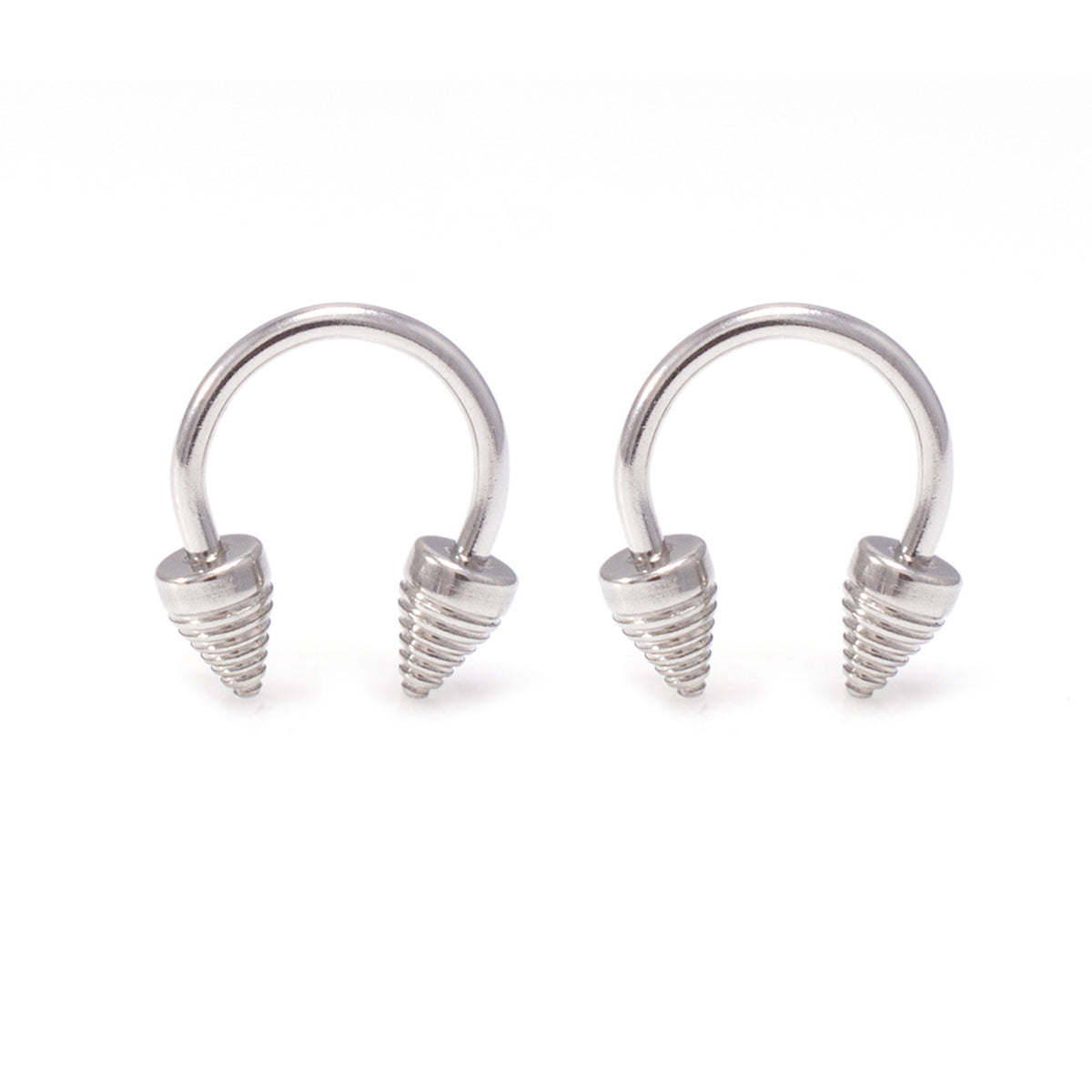 Surgical Steel 14 Gauge Horseshoe Barbell with Spikes Ball End - Pair