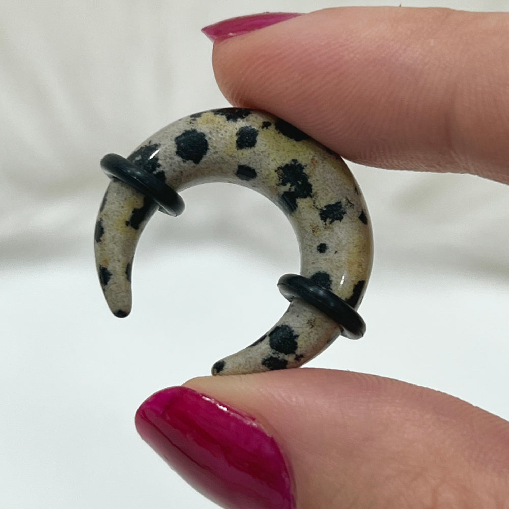 Dalmatian Stone 0 to 4 Gauge Pincher Ear Tapers - Pair - photo 4