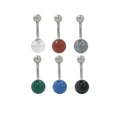 Surgical Steel 14 Gauge Semiprecious Stone Navel Ring - 3/8 Inch
