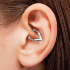 Surgical Steel Septum Clicker Ring 16 Gauge Triangle Victory Drop - Kruelty - Photo 3