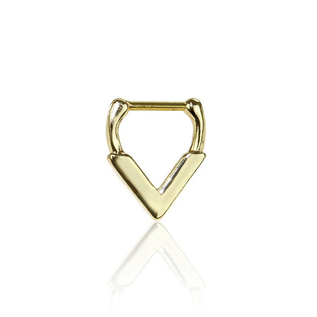 Surgical Steel Septum Clicker Ring 16 Gauge Triangle Victory Drop - Kruelty - Photo 4