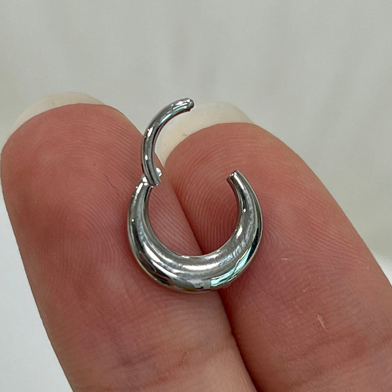 Surgical Steel Septum Hinged Clicker Hoop Ring 16 Gauge & Hollow Thick