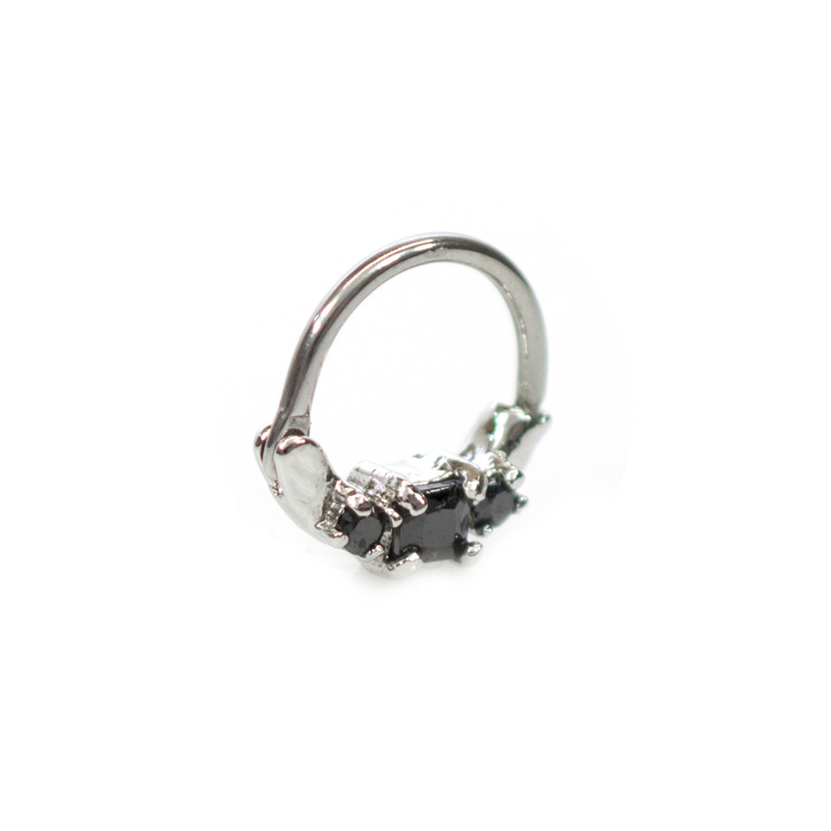 Surgical Steel Hinged Segment Hoop Septum Ring 16 Gauge & 3 Square Gem - Kruelty - Photo 4