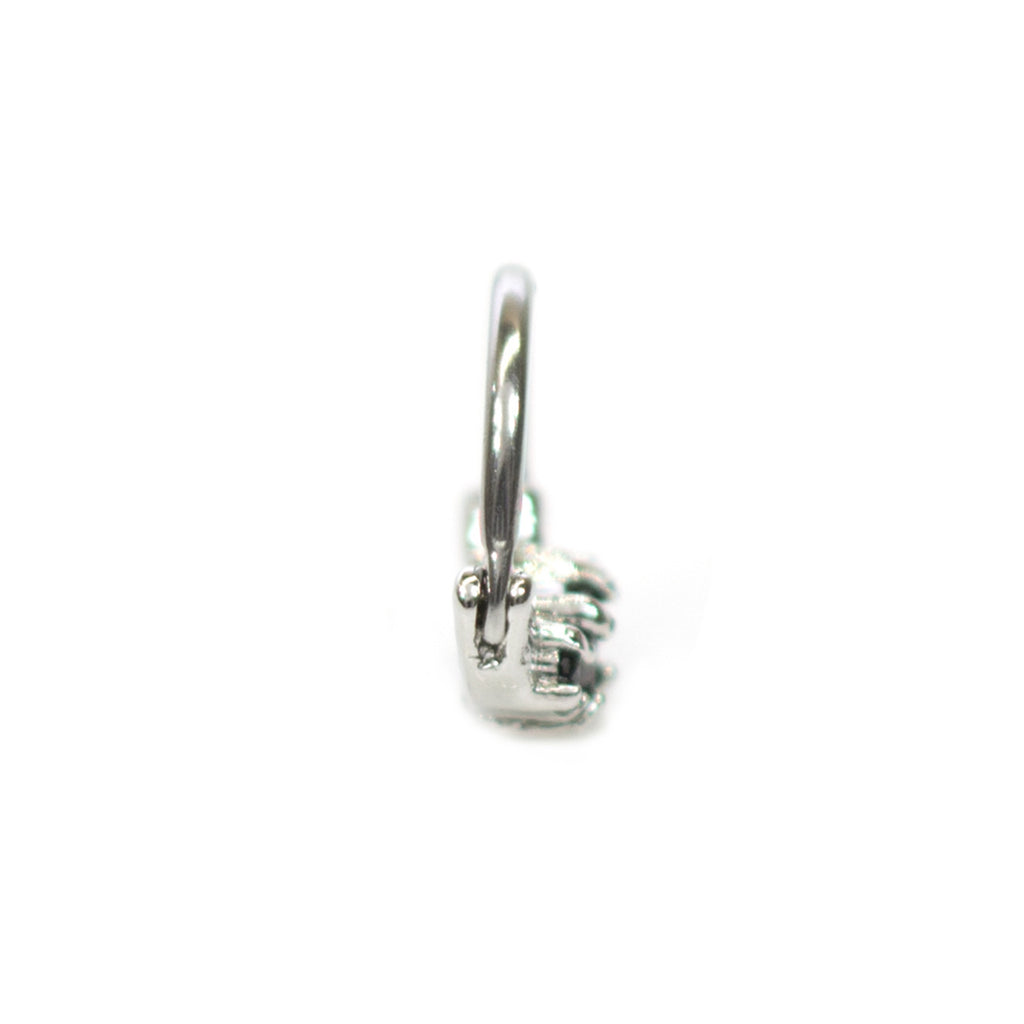 Surgical Steel Hinged Segment Hoop Septum Ring 16 Gauge & 3 Square Gem - Kruelty - Photo 6