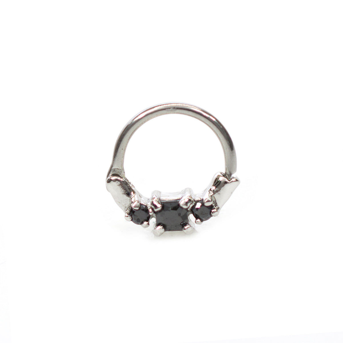 Surgical Steel Hinged Segment Hoop Septum Ring 16 Gauge & 3 Square Gem - Kruelty - Photo 7