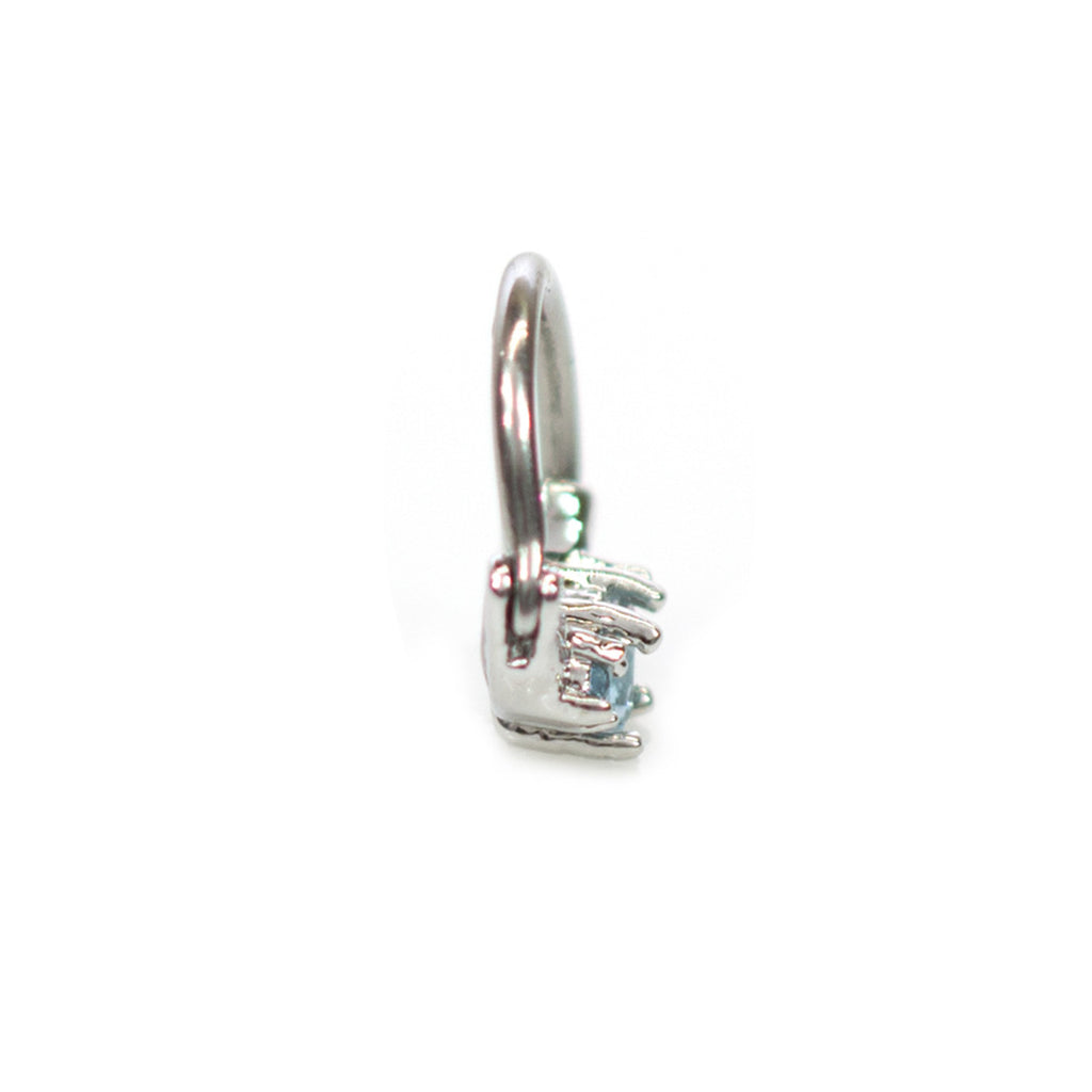 Surgical Steel Hinged Segment Hoop Septum Ring 16 Gauge & 3 Square Gem - Kruelty - Photo 5