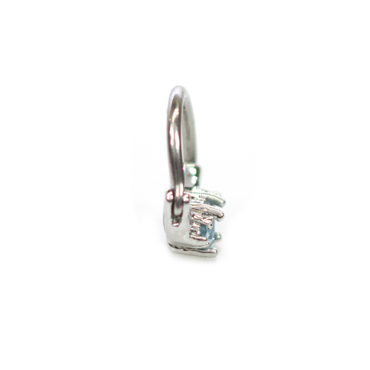 Surgical Steel Hinged Segment Hoop Septum Ring 16 Gauge & 3 Square Gem - Kruelty - Photo 5