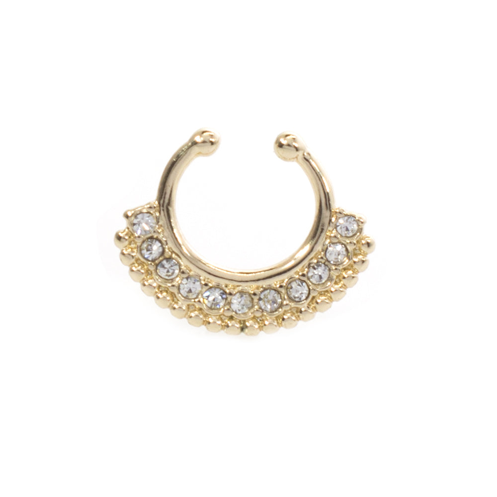 Surgical Steel Non Piercing Septum Hanger with Multiple CZ Gems - photo 5