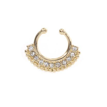 Surgical Steel Non Piercing Septum Hanger with Multiple CZ Gems - photo 5