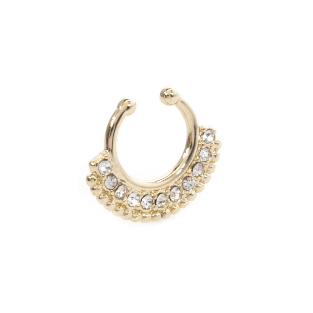 Surgical Steel Non Piercing Septum Hanger with Multiple CZ Gems - photo 6