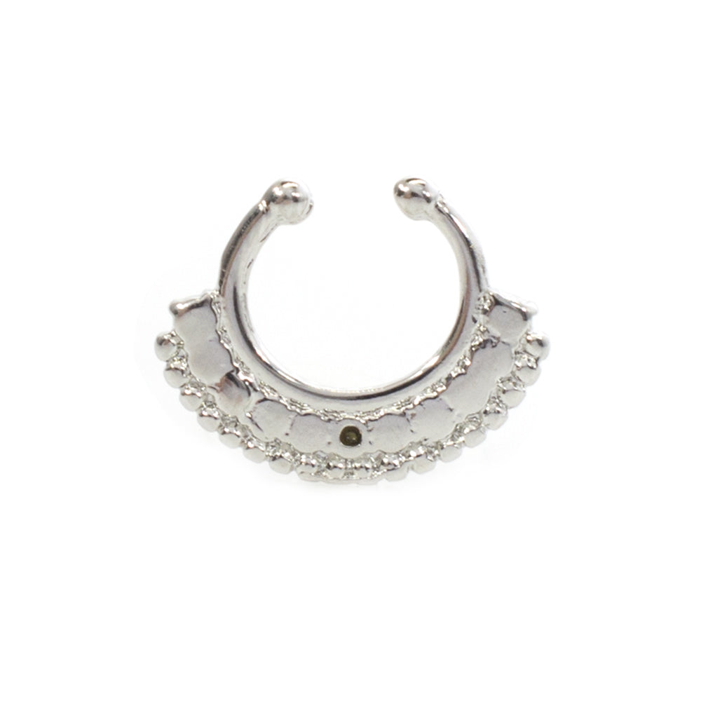 Surgical Steel Non Piercing Septum Hanger with Multiple CZ Gems - photo 9