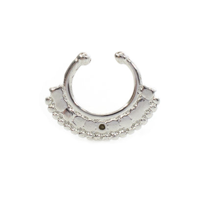 Surgical Steel Non Piercing Septum Hanger with Multiple CZ Gems - photo 9