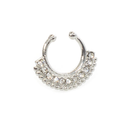 Surgical Steel Non Piercing Septum Hanger with Multiple CZ Gems - photo 15