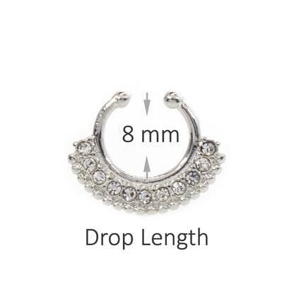 Surgical Steel Non Piercing Septum Hanger with Multiple CZ Gems - photo 2