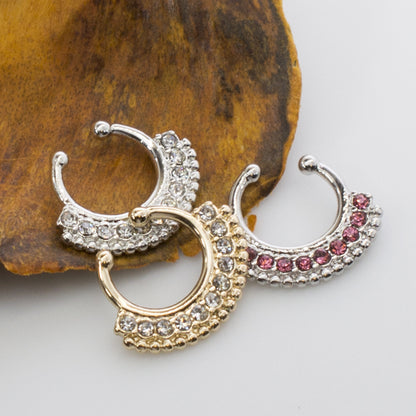 Surgical Steel Non Piercing Septum Hanger with Multiple CZ Gems - photo 4