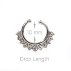 Surgical Steel Non Piercing Septum Hanger Ion Plated with CZ Gems - photo 2