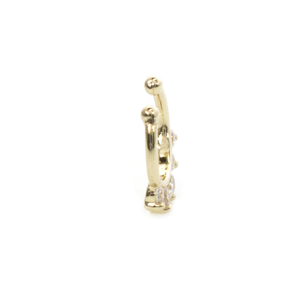 Surgical Steel Non Piercing Septum Hanger with Paved CZ Prong Set - photo 11