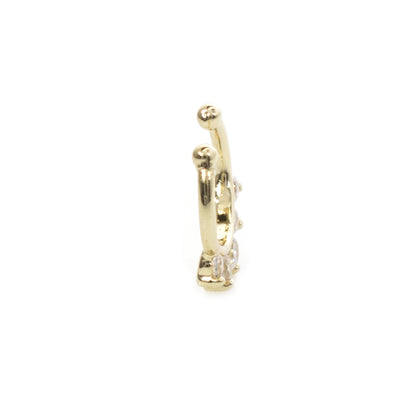 Surgical Steel Non Piercing Septum Hanger with Paved CZ Prong Set - photo 11