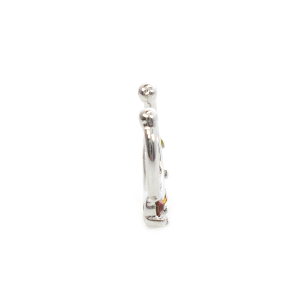 Surgical Steel Non Piercing Septum Hanger with Paved CZ Prong Set - photo 7