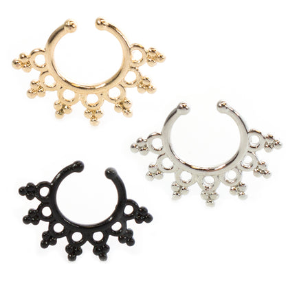 Surgical Steel Non Piercing Septum Hanger with Filigree Design
