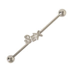Surgical Steel 14 Gauge Sex Industrial Barbell 38mm