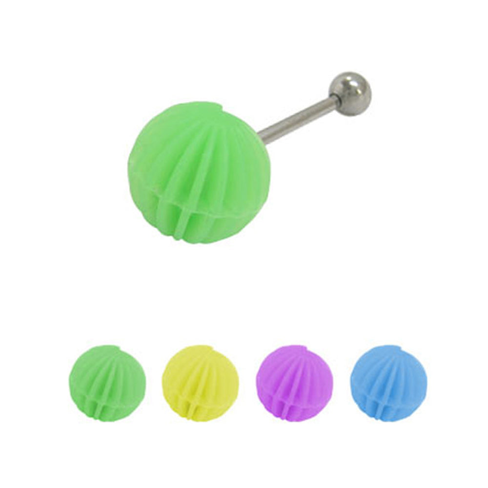 Surgical Steel 14 Gauge Tongue Barbell with Shell French Tickler