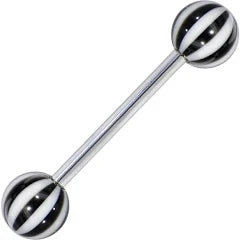 Titanium Tongue Ring Straight Barbell 14 Gauge Acrylic Ball - 10 Pack