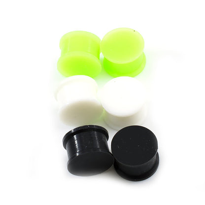 Silicone Double Flared Stretched Ear Plug 6 to 13/16" Gauge - 6 Pcs - Kruelty