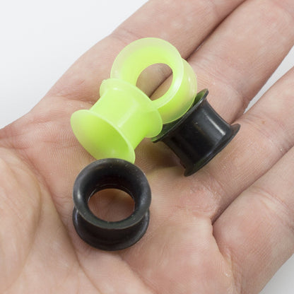 Silicone Double Flared Tunnel Ear Plug 11 mm to 18 mm Gauge - 4 Pcs - Kruelty