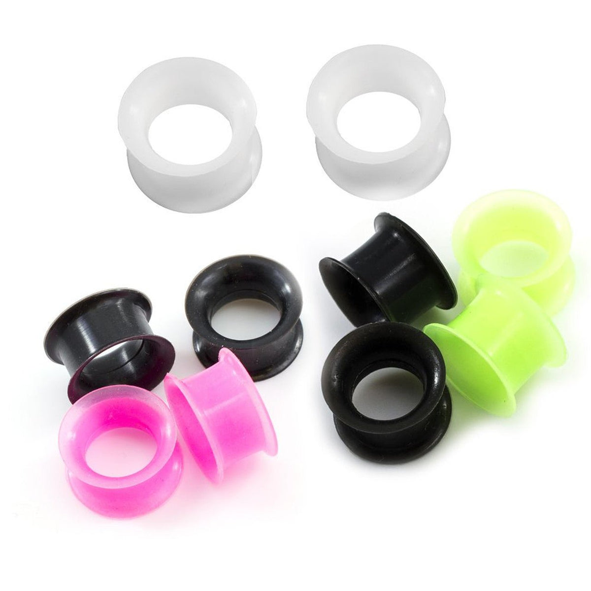 Silicone Double Flared Tunnel Ear Plug 11 mm to 18 mm Gauge - 4 Pcs - Kruelty