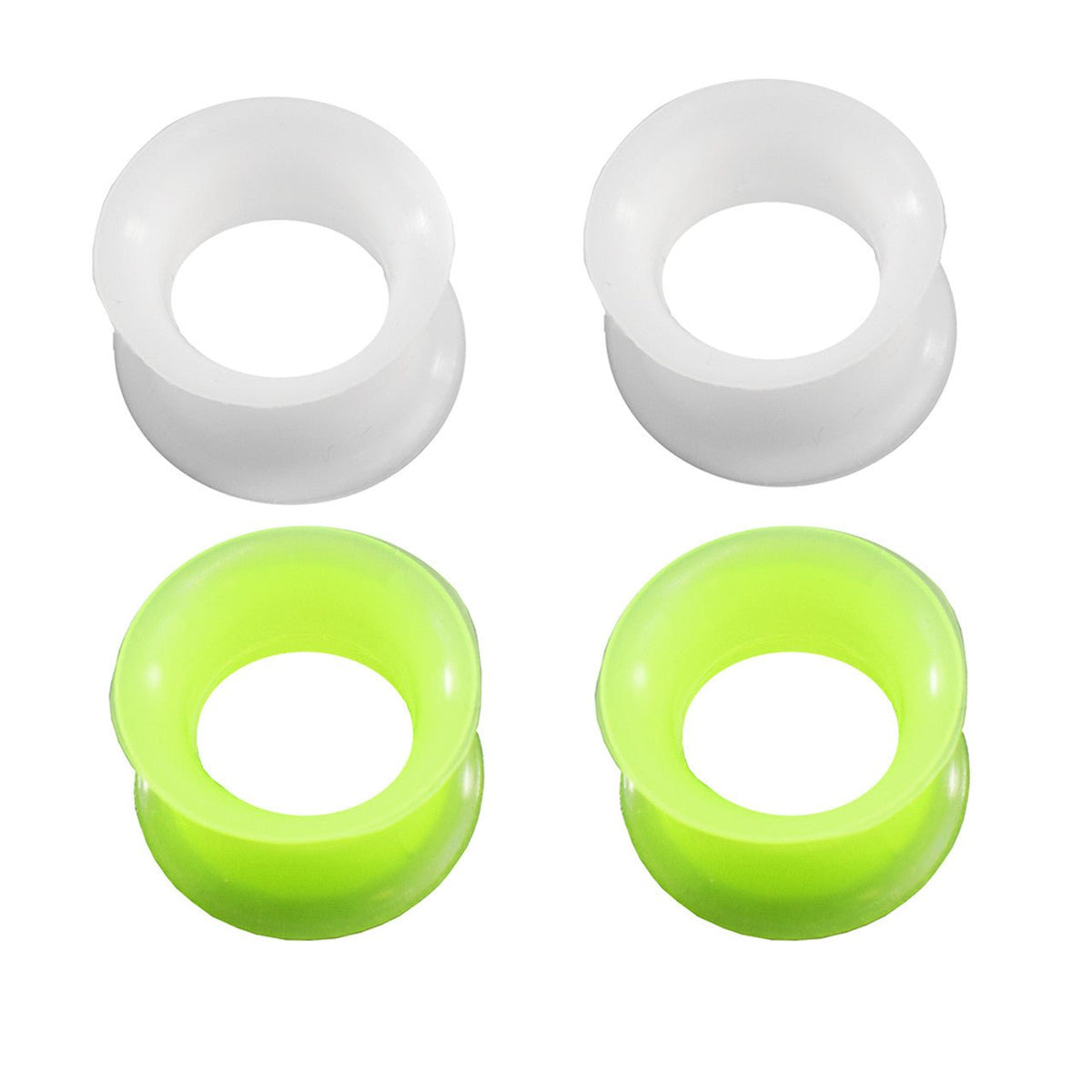 Silicone Double Flared Tunnel Ear Plug 11 mm to 18 mm Gauge - 4 Pcs - Kruelty