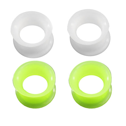 Silicone Double Flared Tunnel Ear Plug 11 mm to 18 mm Gauge - 4 Pcs - Kruelty