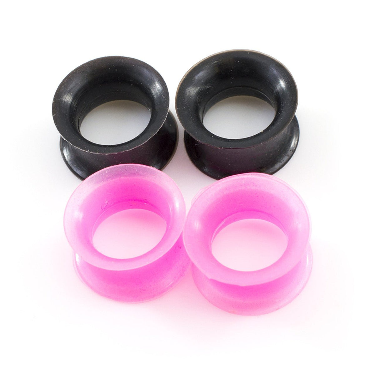 Silicone Double Flared Tunnel Ear Plug 11 mm to 18 mm Gauge - 4 Pcs - Kruelty