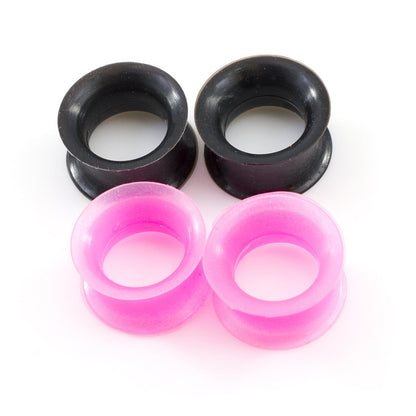 Silicone Double Flared Tunnel Ear Plug 11 mm to 18 mm Gauge - 4 Pcs - Kruelty